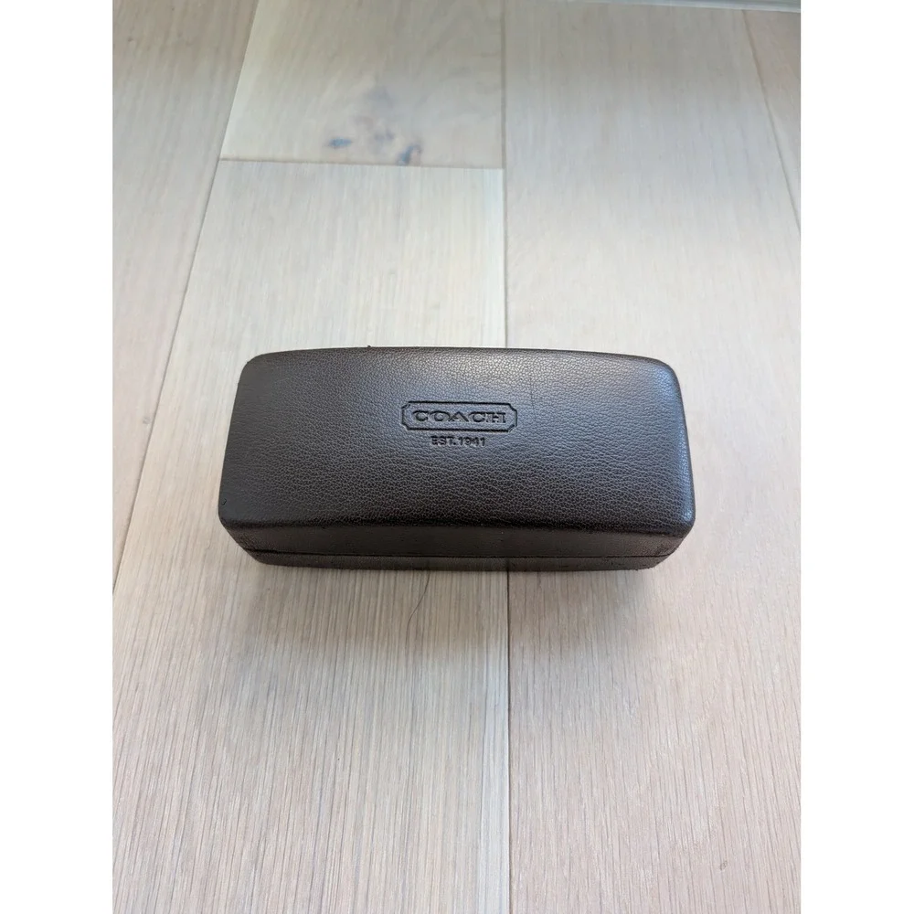 Coach Est. 1941 Brown Hard Eyeglass & Sunglasses Case | Pebbled Finish | Logo